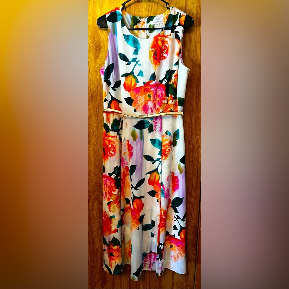 NWOT Calvin Klein Sleeveless Boat Neck Dress
